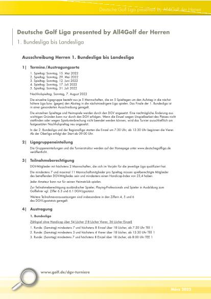 DGL Ausschreibung Herren 2022