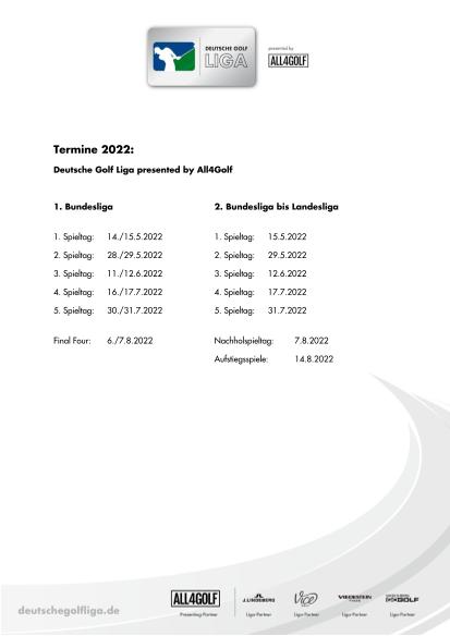 DGL-Spieltermine 2022