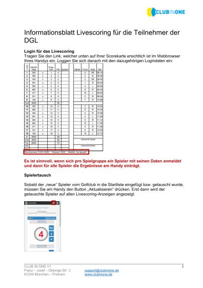 DGL-Infoblatt zum Livescoring mit ClubInOne 