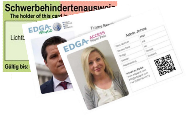 Ausweis für die Teilnahme an EDGA-Turnieren
